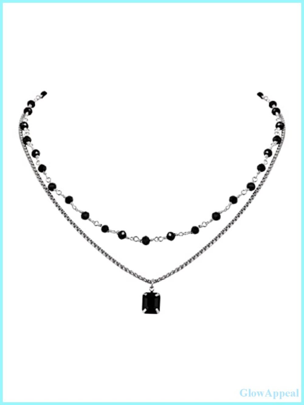 Gothic Boho Layered Choker Necklace Stainless Steel Crystal